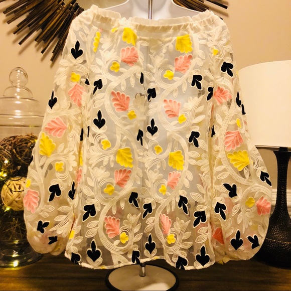 SOLD Anne Fontaine Narla Sheer Floral Top 6/8 RARE - Picture 8 of 8